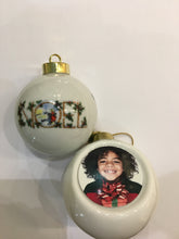 Load image into Gallery viewer, Half Round ceramic Noel ornament 12 pack