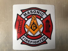 Load image into Gallery viewer, Masonic Firefighter Maltese cross sticker