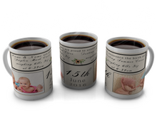 Load image into Gallery viewer, Birth Announcement Coffee mug Design 81