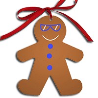 Load image into Gallery viewer, 2 sided aluminum Gingerbread Person ornament