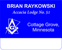 Load image into Gallery viewer, Pocket Name Tag Accacia Lodge # 51