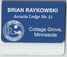 Load image into Gallery viewer, Pocket Name Tag Accacia Lodge # 51