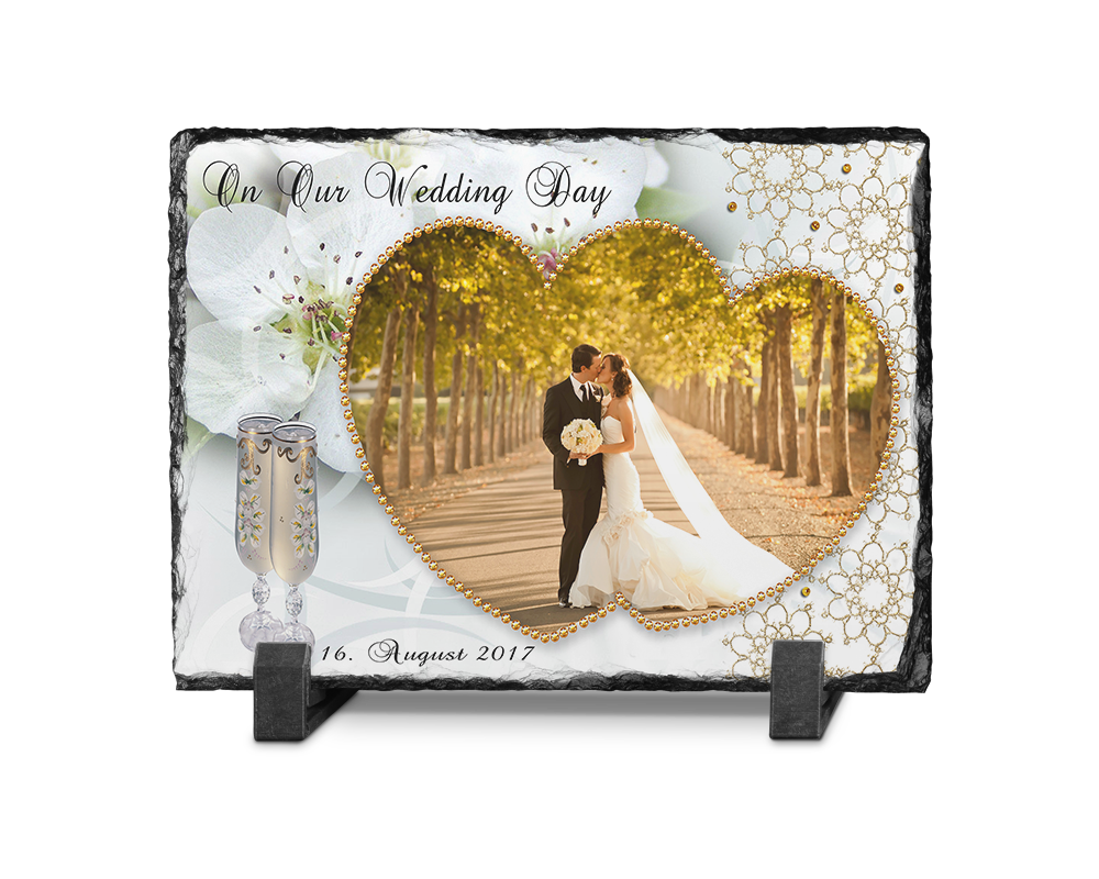 Wedding Photo Slate Rectangle Design 6