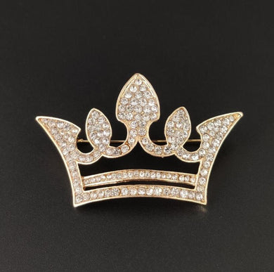 GOLD CROWN Rhinestones Women's Brooch