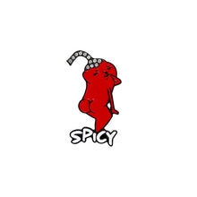 Load image into Gallery viewer, Red cartoon pepper with a diamond crown and &#39;SPICY&#39; text on a white background