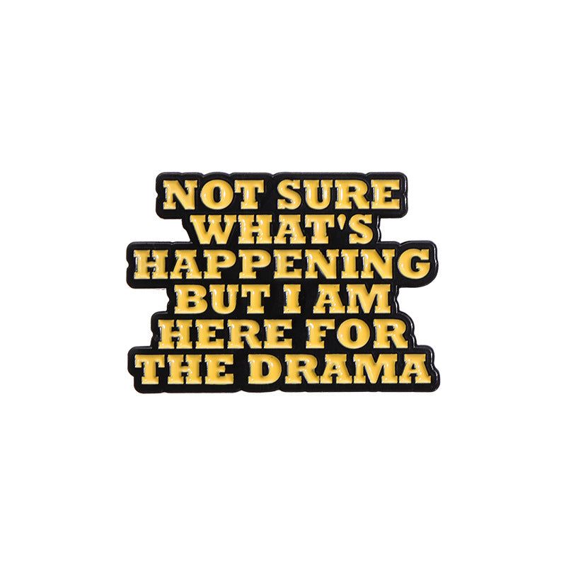 Black and yellow text sticker with humorous message on a white background