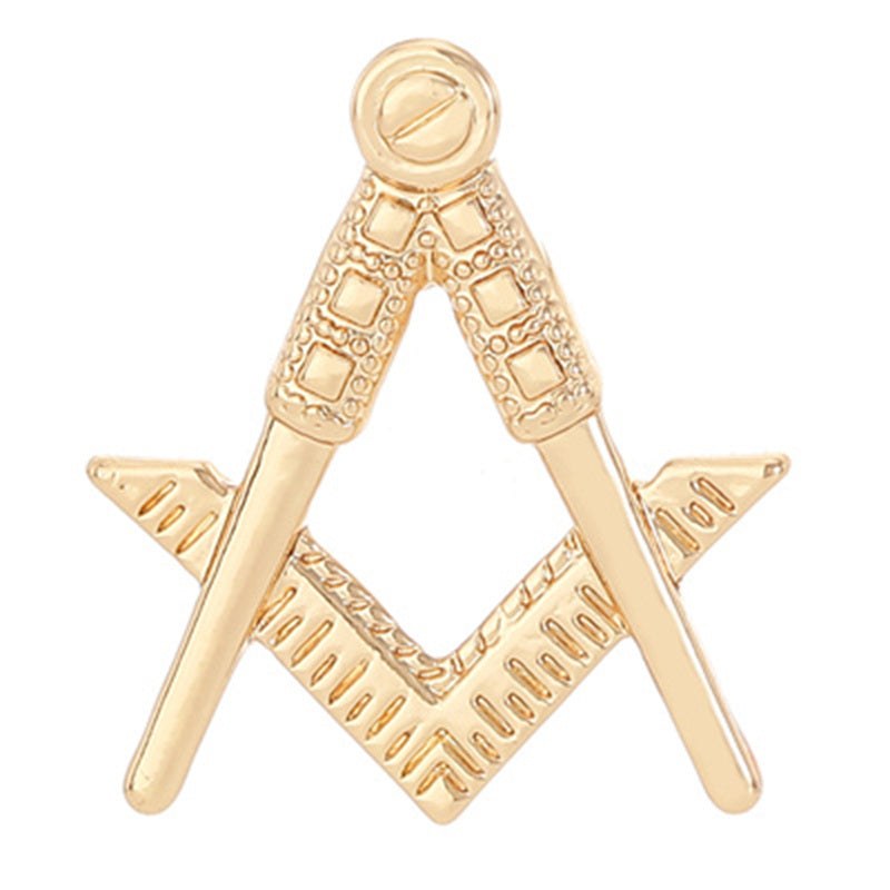 Gold Masonic symbol charm on a white background