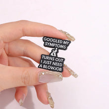 Load image into Gallery viewer, Keychain with humorous text held by a hand on a white background