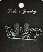 Load image into Gallery viewer,  'WWP RHINESTONE BLING PIN design on a black card labeled 'Fashion Jewelry'.