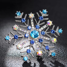 Load image into Gallery viewer, Lake Blue Snowflake Brooch