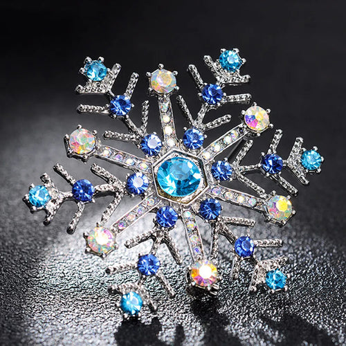 Lake Blue Snowflake Brooch