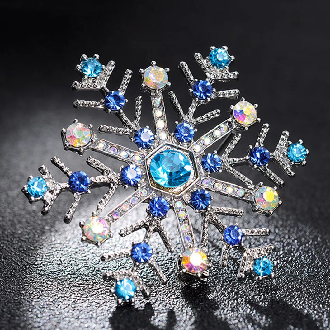 Lake Blue Snowflake Brooch