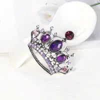 Load image into Gallery viewer, Purple  Crown Alloy Plating Inlay Rhinestones  Brooches