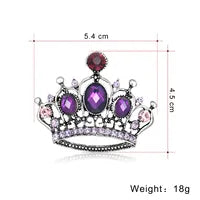Load image into Gallery viewer, Purple  Crown Alloy Plating Inlay Rhinestones  Brooches