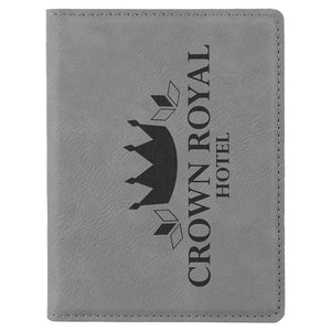 Engraved Leatherette and Cork Passport Holders