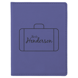 Engraved Leatherette and Cork Passport Holders