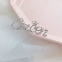 Load image into Gallery viewer, QUEEN Letter Alloy Plating Rhinestones