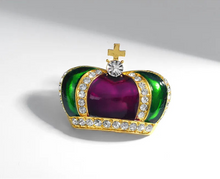 Load image into Gallery viewer, Crown-shaped jewelry with green and purple colors on a white background