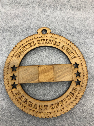 Army Officer Rank Insignia WARRANT OFFICER wooden ornament