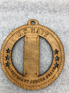 Navy Officer Rank Insignia LIEUTENANT JUNIOR GRADE wooden ornament