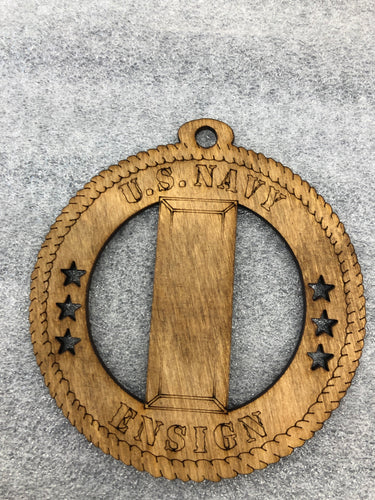 Navy Officer Rank Insignia ENSIGN wooden ornament