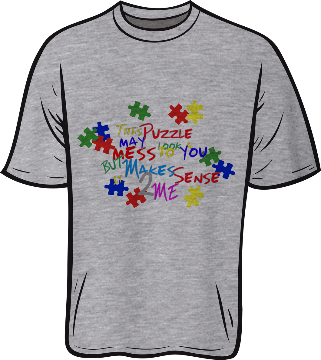 Autism Makes sense 2 me Short sleeve T shirt