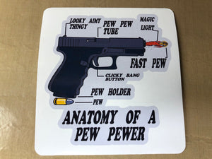 Anatomy Of A Pew Pewer Sticker