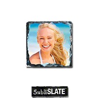 4 pack of 4" square gloss finish photo slate coasters