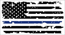 Load image into Gallery viewer, Thin Blue Line heavy distress sticker