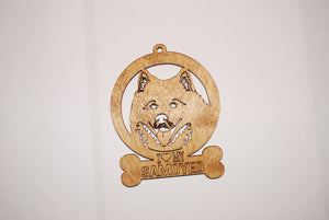 SAMOYED LASER CUT Dog Ornament