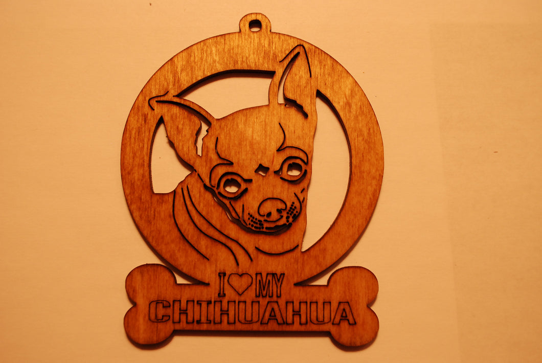 CHIHUAHUA LASER CUT Dog Ornament