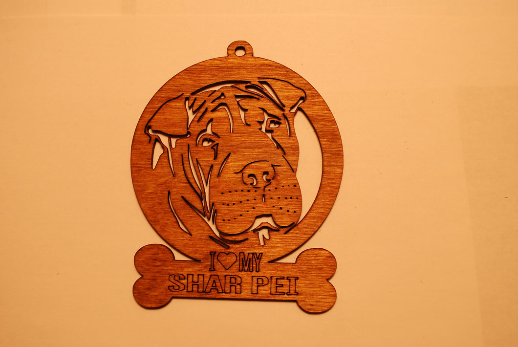 SHAR PEI LASER CUT Dog Ornament