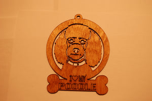 POODLE LASER CUT Dog Ornament