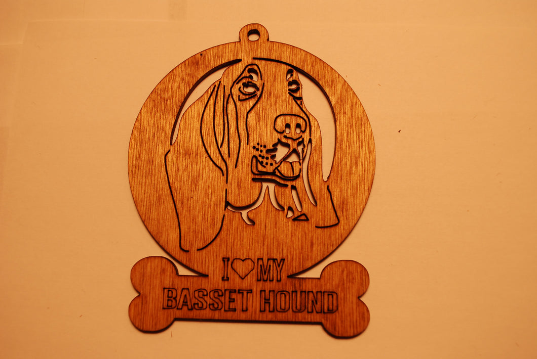 BASSET HOUND LASER CUT Dog Ornament