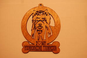 YORKSHIRE TERRIER LASER CUT Dog Ornament