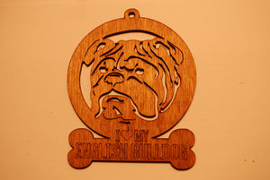 ENGLISH BULLDOG LASER CUT Dog Ornament