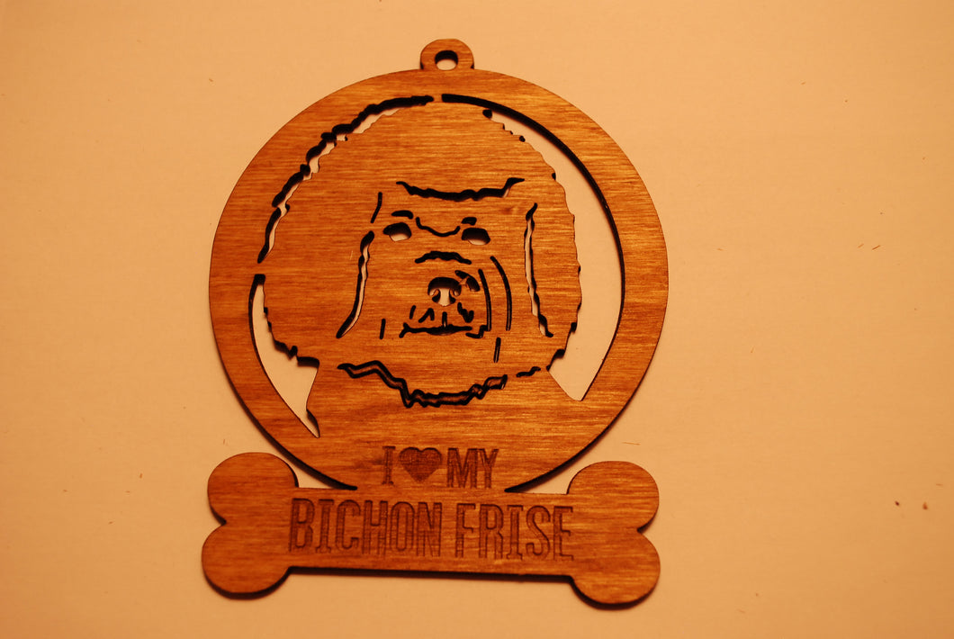 BICHON FRISE  LASER CUT Dog Ornament