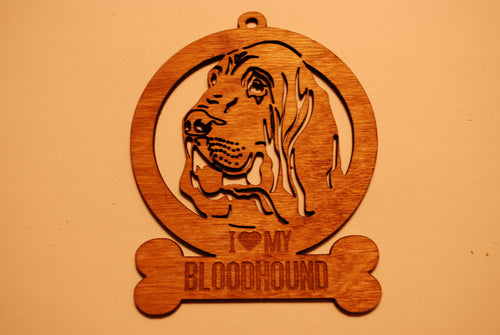 BLOODHOUND LASER CUT Dog Ornament