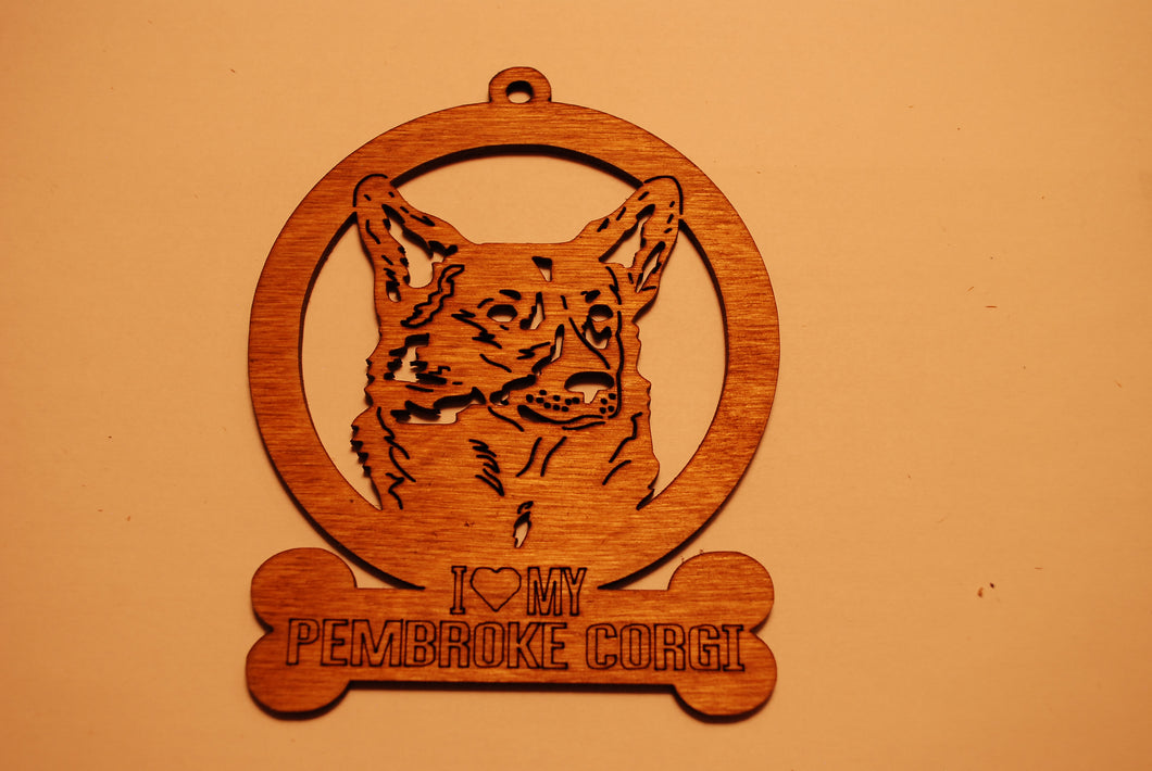 PEMBROKE CORGI LASER CUT Dog Ornament