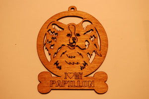 PAPILLON LASER CUT Dog Ornament