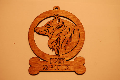 SPITZ LASER CUT Dog Ornament