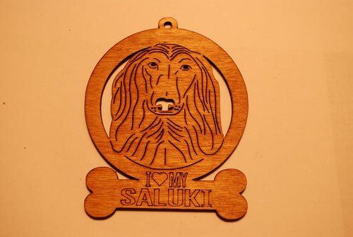 SALUKI LASER CUT Dog Ornament