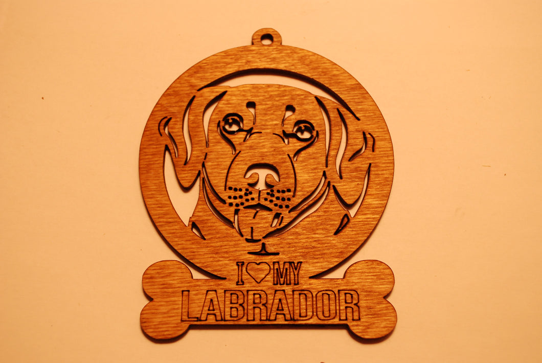 LABRADOR LASER CUT Dog Ornament
