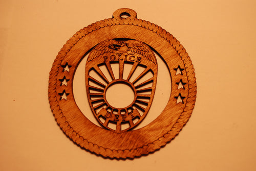 POLICE LASER CUT ORNAMENT