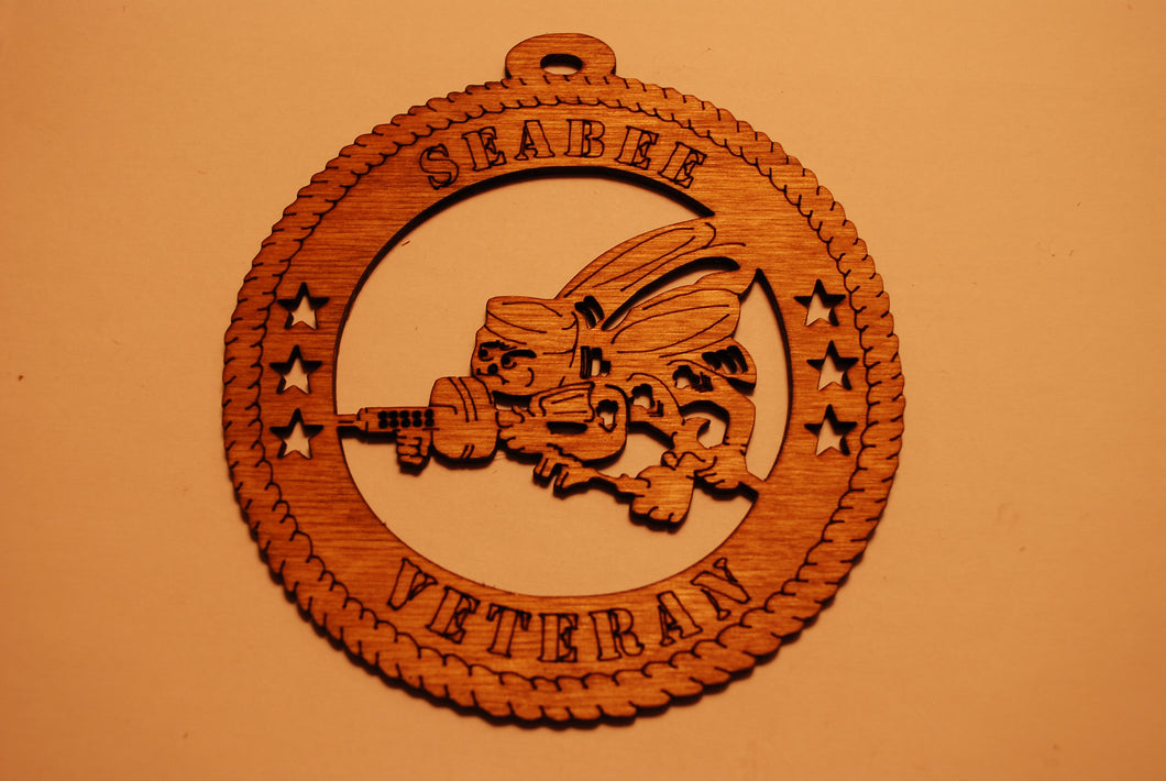 SEABEE VETERAN LASER CUT ORNAMENT