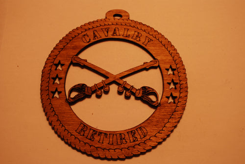 U.S. ARMY CAVALRY RETIRED LASER CUT ORNAMENT