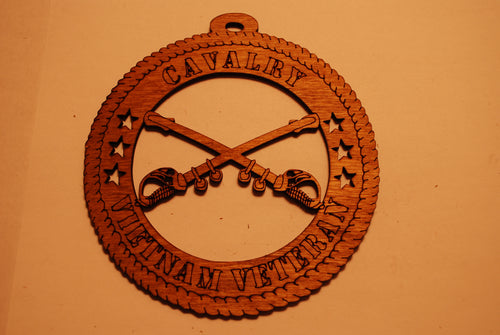 U.S. ARMY CAVALRY VIETNAM VETERAN LASER CUT ORNAMENT