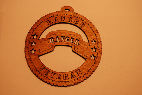 ARMY RANGER VETERAN LASER CUT ORNAMENT