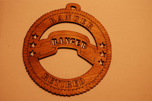 ARMY RANGER RETIRED LASER CUT ORNAMENT