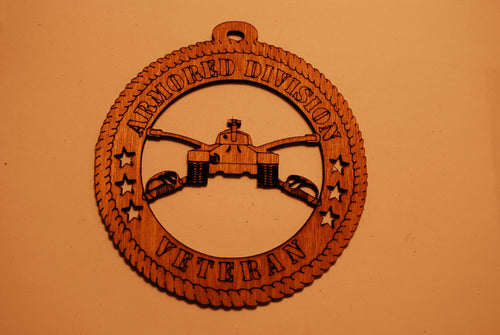 U.S. ARMORED DIVISION VETERAN LASER CUT ORNAMENT